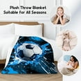thumbnail image 2 of Soccer Blanket for Boys - Soft Fuzzy Sports Throw Blankets for Teens Girls - Soccer Theme Gifts for Soccer Player Team - 50x60 Inches Large Flannel Blanket for Sofa Couch, 2 of 6