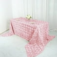 thumbnail image 5 of BalsaCircle Raised 90" x 156" Satin Rectangle Tablecloth Rosette Floral Dinner Kitchen Blush, 5 of 8