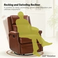 thumbnail image 3 of Genuine Leather Swivel Rocker Recliner Wingback Transitional Set of 2 Brown, 3 of 7