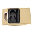 thumbnail image 1 of Funda del Consola Central del Coche Caja de Almacenamiento Multifuncional para Reposabrazos Universal 13.39"x9.06"x2.36" Beige Negro Cuero Nappa, 1 of 1