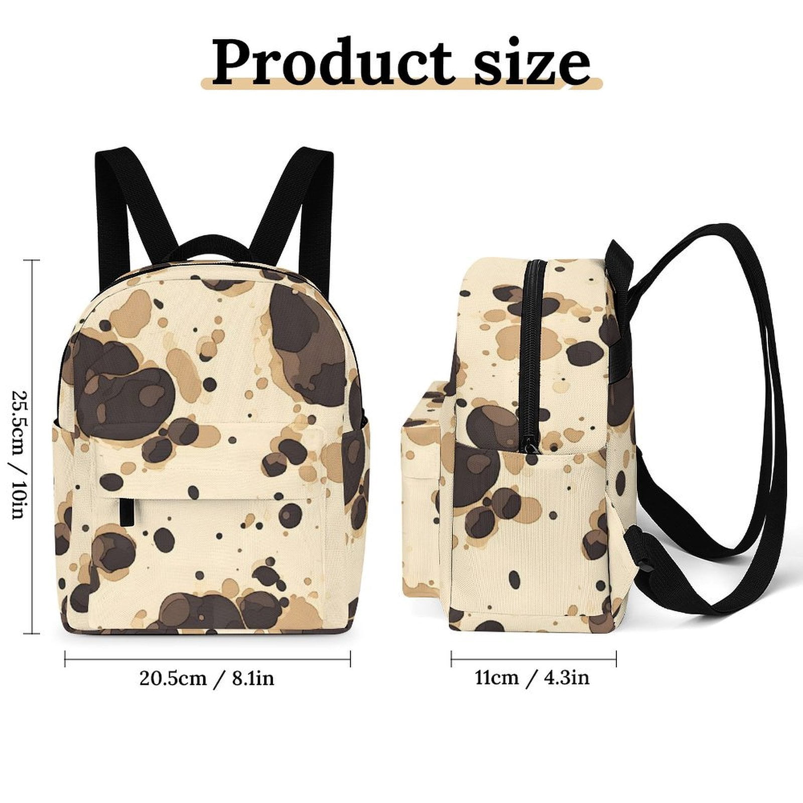 8.1×10in Casual Women'S Backpack With Anti-Contraction And Stretch For Sports Activities Travel Picnics Milk Cow Print Style Sienna_1