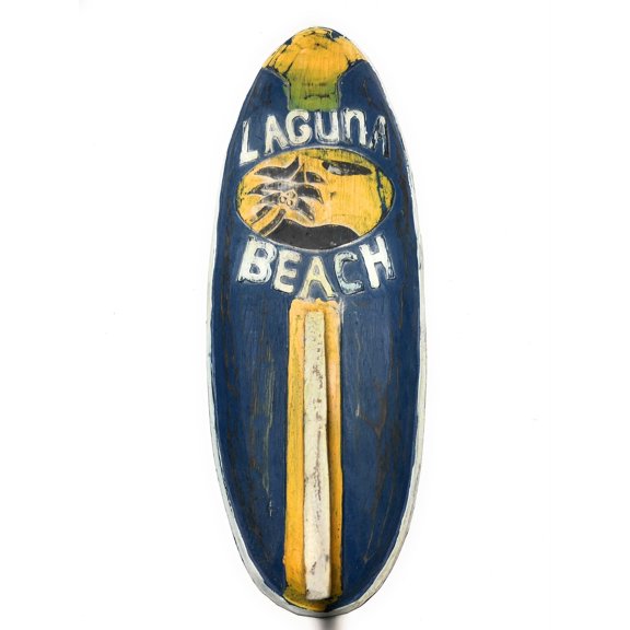 Laguna Beach Surf Sign 20" w/ Fin - Surfing Decor Accents | #bds1208450