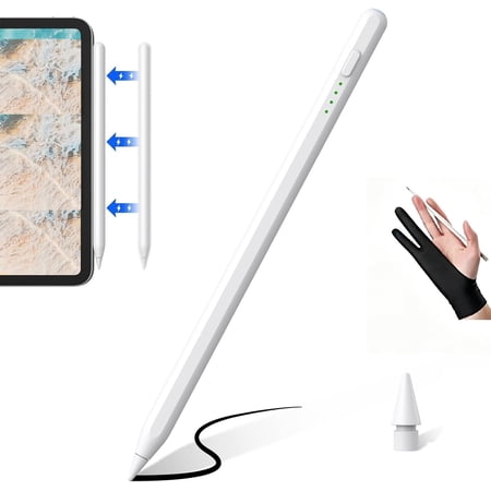 Stylus Pen for Samsung Galaxy Tab A9/A8/A7 Rechargeable Capacitive Stylus for iOS/Android/Windows-White
