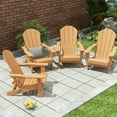 thumbnail image 2 of Polytrends  Laguna Weather Resistant Outdoor Patio Folding Adirondack Chairs (Set of 4) Dark Brown, 2 of 5