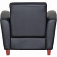 thumbnail image 4 of Lorell Reception Seating Club Chair Black Leather Seat - Four-legged Base - Black - 36" Width x 34.5" Depth x 31.3" Height - 1 Each, 4 of 7