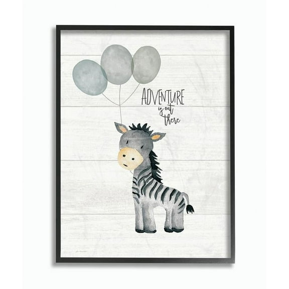 The Kids Room by Stupell Adventure Is Out There Zebra Framed Wall Art by Jo Moulton
