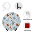 thumbnail image 4 of Daiia Sea Turtle Printed Pattern Ceramic Plate Dinner Plates Bone China Decorative Plates with Display Stand Art Ceramic Ornaments for Wall Hanging Decoration-10in, 4 of 6
