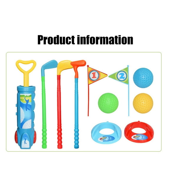 Zenghuiiii Golf Pro Set Toy for Kids Toddlers Golf Clubs Flags Practice Balls Sports Indoor Fun for Kids to Build