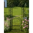 thumbnail image 4 of Edtara Arche de Jardin en Métal de 8 Pi de Hauteur avec Portail Simple, Tonnelle en Acier Résistant à la Rouille avec Piquets Inclus, Parfait pour Mariages, Fêtes, Roses, Vignes et Plantes Grimpantes, Assemblage Simple, 4 of 7
