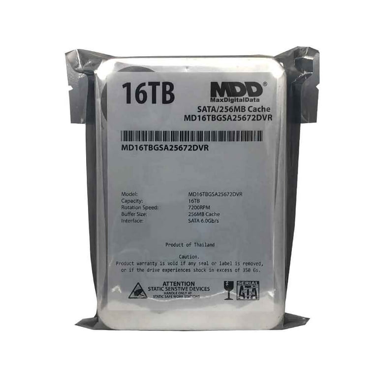 MaxDigitalData 16TB HDD for Surveillance, 7200 RPM, 256MB MaxDigitalData 16TB HDD for Surveillance, 7200 RPM, 256MB