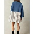 thumbnail image 2 of xiaxaixu Robe Sweat-Shirt Surdimensionnée pour Femmes Patchwork Manches Longues Col Rond Robe Mini Ample Pull Tops, 2 of 7