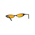 thumbnail image 4 of Womens Narrow Cat Eye Metal Rim Gothic Pimp Color Lens Sunglasses Black Orange, 4 of 4