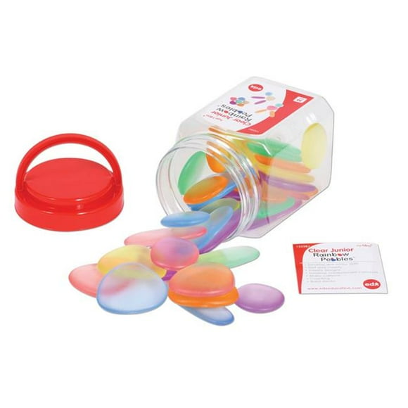 Learning Advantage CTU13228 Junior Rainbow Pebbles - Clear - 36 Piece - Multi Color