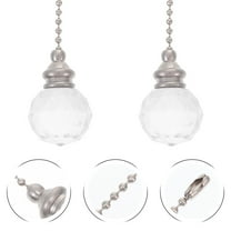 Hytrove Hanging Pendant Acrylic Metal Ceiling Fan String Pull Chain 2Pcs 13.2X1X1In Elegant Style