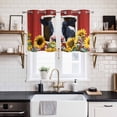 thumbnail image 2 of Cow Sunflowers Kitchen Curtains Window Panels, Botanical Floral Leaves Bees Farm Barn Insulated Window Treatment Curtain, Grommet Curtains for Bedroom/Living Room/Bathroom, 2 Piece 27.5"Wx39"L, 2 of 8
