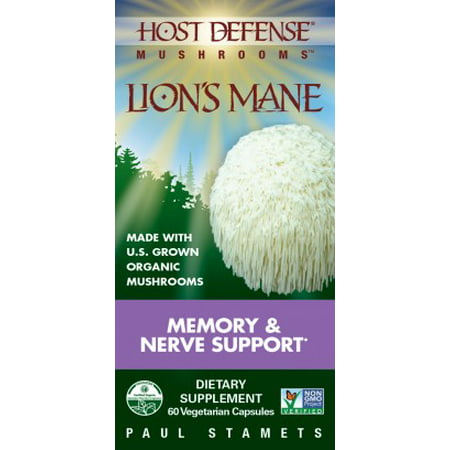 Host Defense® Lion's Mane Capsules, Memory & Nerve Support, 60 (Best Stretches For Lower Back Pinched Nerve)