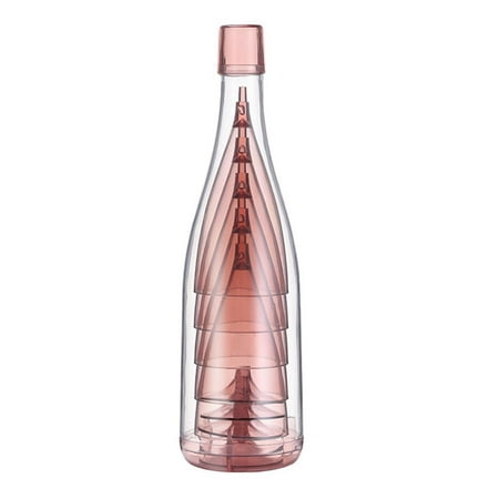 

Worallymy Plastic Champagne Flutes Set 5PCS Reusable Champagne Glasses with Storage Bottle Portable for Outdoor Picnic Camping
