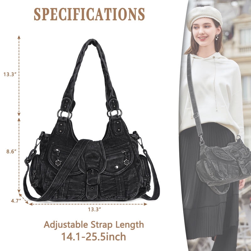 Angel Kiss Hobo Bags for Women Vegan Leather Shoulder Purses and Crossbody Ladies Tote Bags Purse
