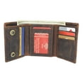 thumbnail image 2 of MARSHAL RFID Trifold Biker Wallet for Men  Vintage Genuine Leather Chain Wallet with Charging Bull Embossed Design and Snap Closure Brown No Chain, 2 of 9