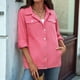 thumbnail image 4 of Chaqueta Vaquera de Larga para Mujer, , Ajustada, con Botones y Bolsillos Rosa L, 4 of 7