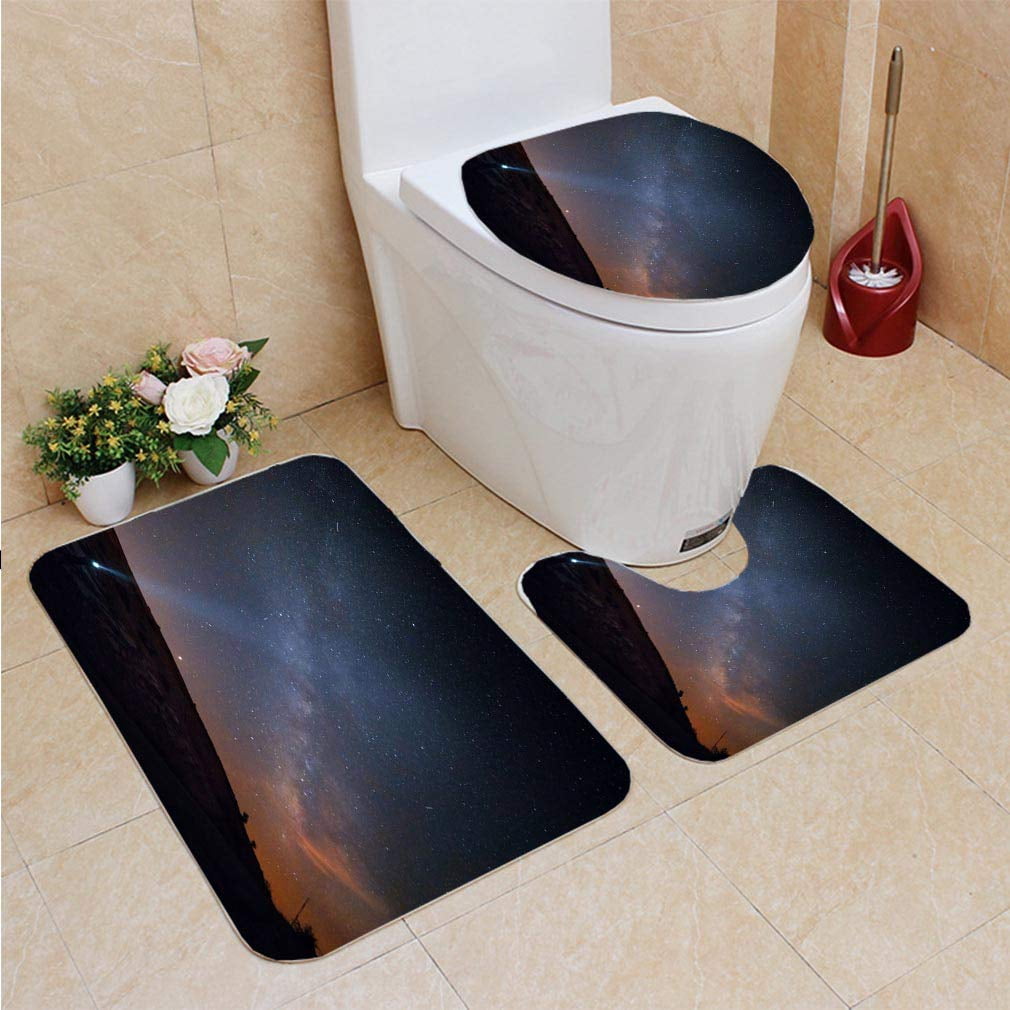 Details about   Iron Man Floor Mat Non-slip Foot Pad Shower Curtain C Hook Toilet Lid Cover 4PCS 