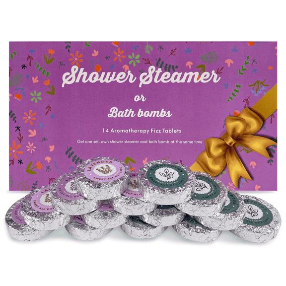 14PCS Shower Steamers Aromatherapy with 7 Scents, Bath Bombs with Essential Oils for Relaxation, Shower Bombs Shower Tablets Gift Sets for Women and Men in Mother's Day, Anniversaries