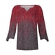 thumbnail image 4 of Ichuanyi liquidación de moda femenina de verano en v-neck 3/4 manga estampada de camiseta casual de camiseta ICHUANYI WER2023081603354, 4 of 5