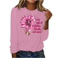 thumbnail image 2 of VKOYWKM Pink Ribbon T-Shirt for Women Breast Cancer Long Sleeve T-Shirts Breast Cancer Awareness Shirt Loose Fit Crew Neck Cancer Survivor Shirt, 2 of 5
