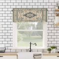 thumbnail image 4 of Boho Green Beige Kitchen Valances for Windows 42x12 Inch Kitchen Curtains Valances Rod Pocket Ethnic Southwestern Retro Geometric Bathroom Window Valances for Window Treatment Decor, 4 of 6