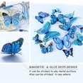thumbnail image 4 of 3D Butterfly Wall Decor Topboutique Butterflies Decals Removable Butterfly Wall Stickers Double Layer Magnetic Butterfly Stickers for Girls Kids Bedroom and Room Decoration Mural, 24 Pcs Blue, 4 of 9