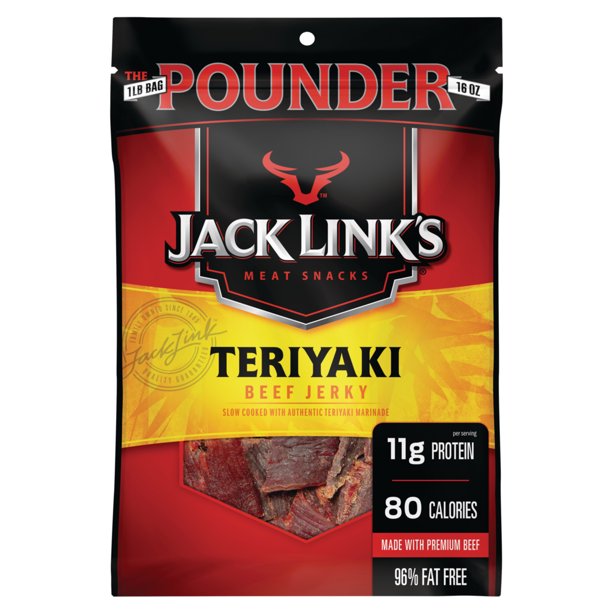 Jack Link S Beef Jerky Pounder Size Teriyaki 16oz Walmart Com Walmart Com