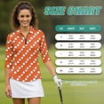 thumbnail image 7 of Uorisanigo White Polka Dots Women's Dry-Fit Golf Polo Shirts Casual Comfortable Long Sleeve Golf Polo Shirts Quarter Zip Fashion 3/4 Roll Sleeve Versatile Workout Tops for Women, 7 of 7