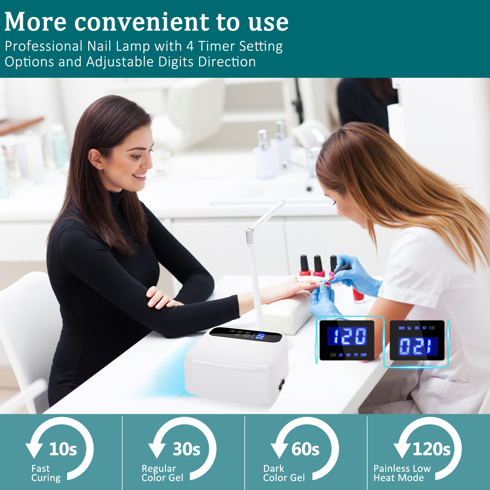 Cordless UV LED Nail Lamp – 72W Professional Nail Dryer with Touch Screen, 36 UV/LED Beads, 15600mAh Rechargeable Battery, 4 Timers, Auto Sensor, Portable Gel UV LED Curing Light Lamp for Nails