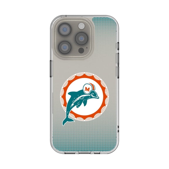 Miami Dolphins Linen Logo iPhone Clear Case