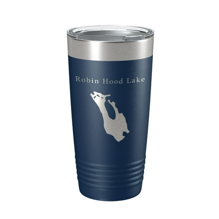

Robin Hood Lake Sherwood Forest Map Tumbler Travel Mug Insulated Laser Engraved Coffee Cup Massachusetts 20 oz Navy Blue
