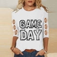thumbnail image 2 of Gamivast Womens Graphic T Shirts Game Day Multi Ball Graphic Print Crew Neck 3/4 Sleeve Graphic Tees Basic Tees Casual Athletic Game Day Wear, 2 of 6