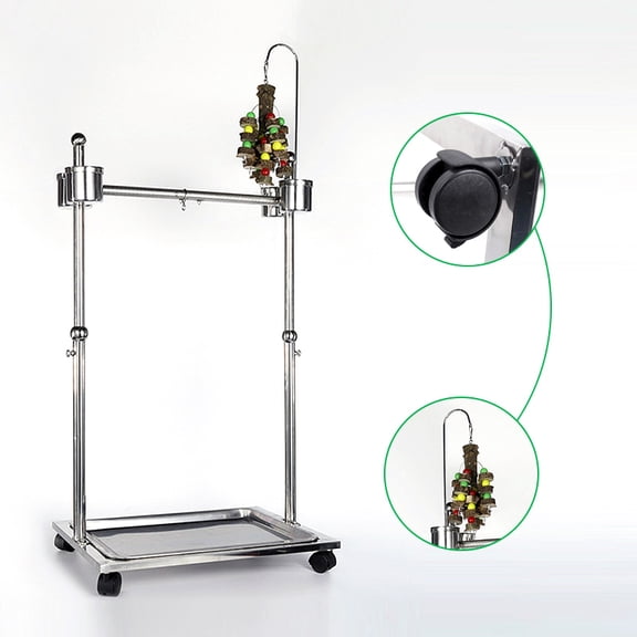 Colourtree Adjustable Bird Perch Parrots Bird Playground Birdcage Bird Stand Rack for Small Cockatiels Conures Parakeets Finch