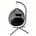 thumbnail image 6 of Foldable Hanging Egg Chair 350Lbs Cap, Rattan w/ Cushion, 6 of 15