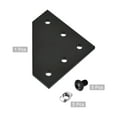 thumbnail image 3 of Uxcell Corner Bracket Plates L Shape Outside Joint Kits, Aluminum Profile with T Nuts and Hex Socket Screws 60x60mm, 3 of 6