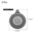 thumbnail image 2 of Uxcell 3packs Shower Drain Hair Catcher Round Drain Strainer for Shower, Grey, 2 of 5