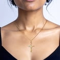 thumbnail image 6 of 14K Solid Yellow Gold Rose White Iona Lord Jesus Christ Crucifix Holy Cross Necklace Heart Irish Claddagh Celtic Religious Chain Pendant Charm Jewelry, 6 of 8