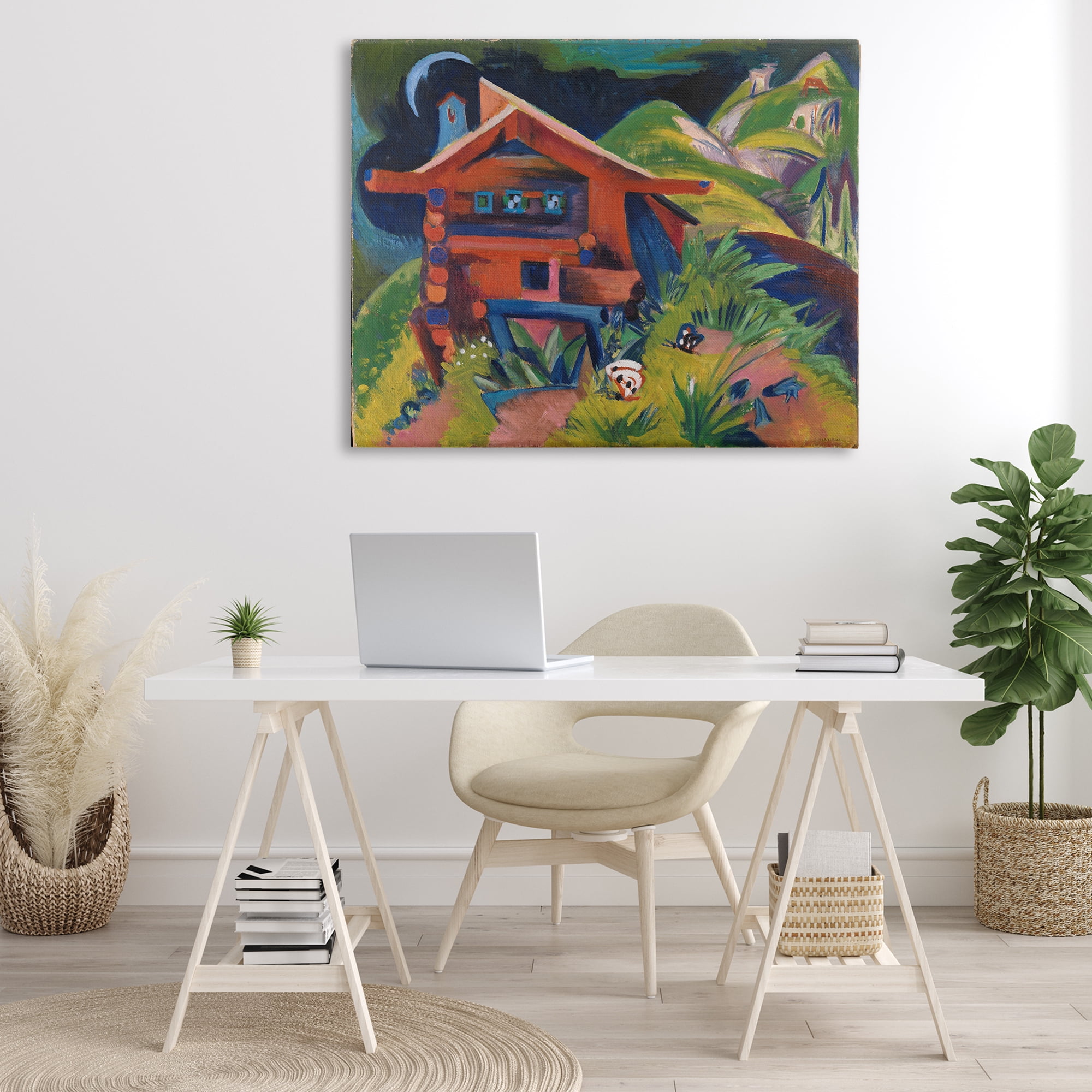 Stupell Industries Kirchner Landscape Cabin Landscape & Nature Painting Wrapped Canvas Art Print Wall Art, 48 x 36