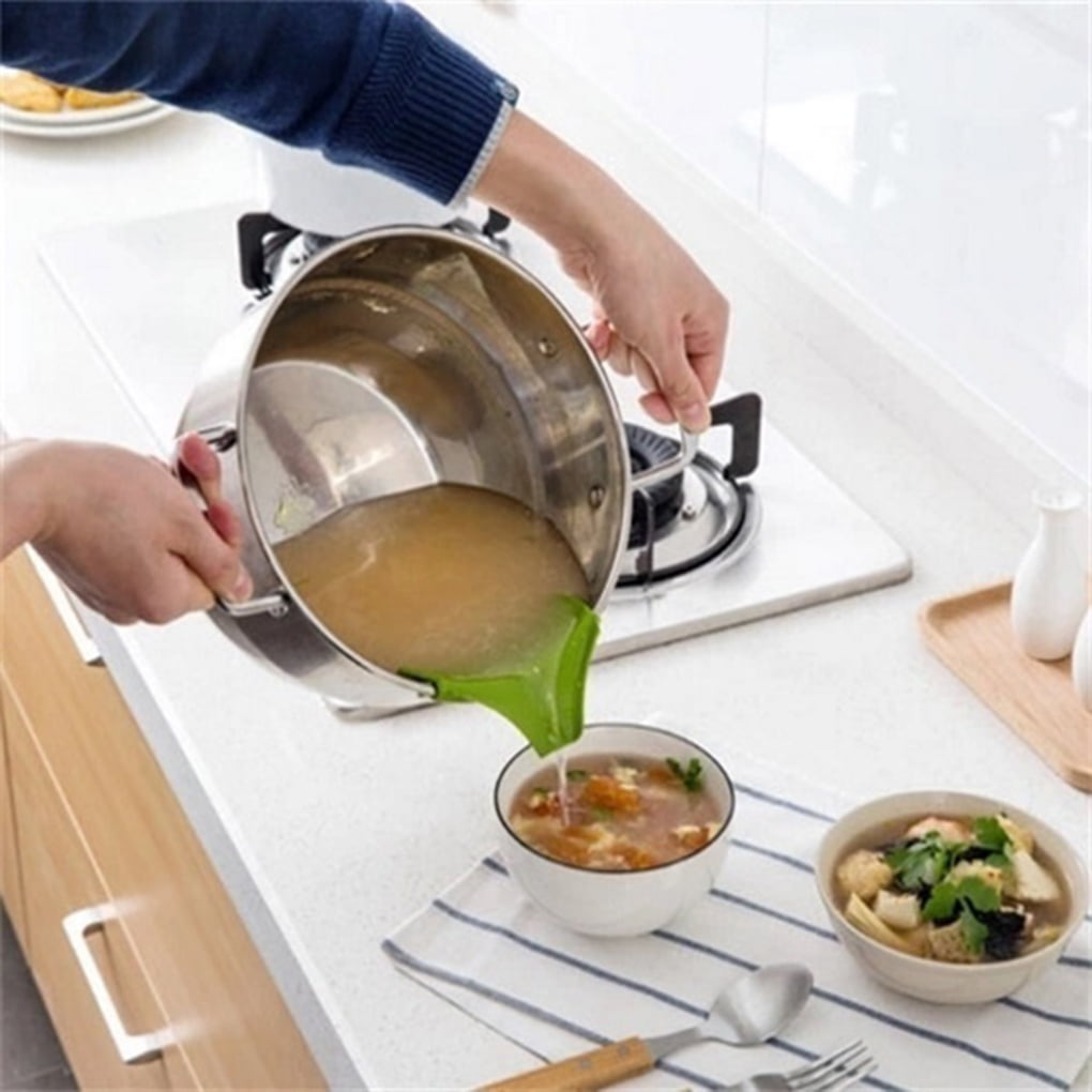 Boyouu Kitchen Pots Pans Silicone Round Rim Deflector Funnel Soup Water Diversion Mouth Kitchen Supplies 