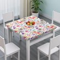 thumbnail image 3 of Pioneer Flower Floral Print Pattern Square Fitted Tablecloth with Elastic Edge,Square Table Cover,Washable Elastic Table Cover for Home Kitchen Party Decor 36"x36", 3 of 6