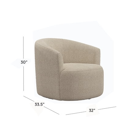 MAINSTAYS BOUCLE SWIVEL ACCENT CHAIR, TAUPE
