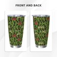 thumbnail image 3 of Haiem Green Cacti And Red Chili Printed 20oz Straight Skinny Car Cups With Insulated Cup Sleeve Portable Handle, Sports Travel Coffee Mug, Stainless Steel, Insulated-Without Straw, 3 of 8
