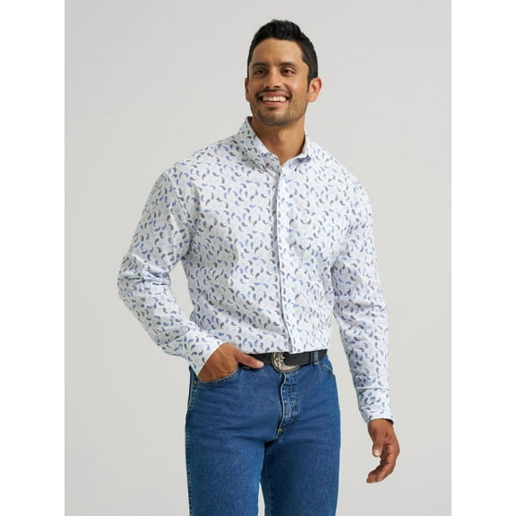 Wrangler Mens George Strait White Paisley Shirt