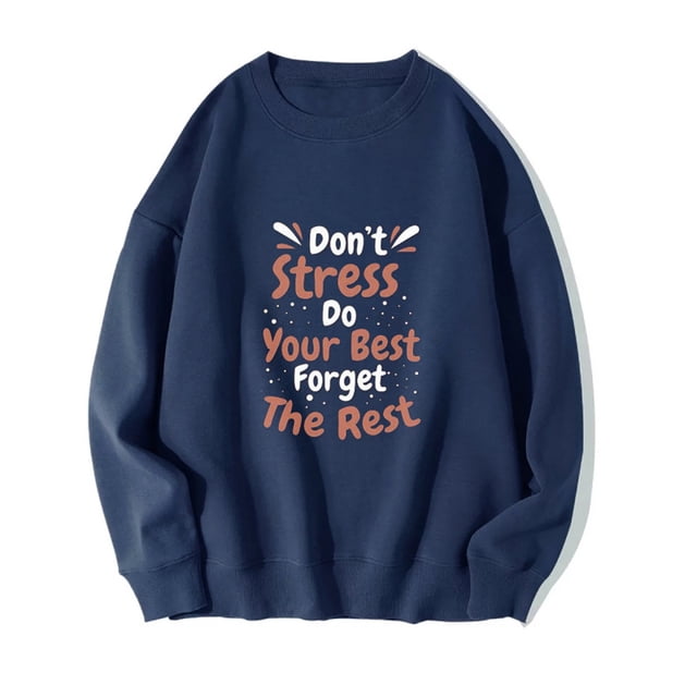 Chandails à Capuchon de Mode pour Femmes 2023 Mode Femme Imprimé Col Rond Manches Longues Chandails en Molleton Sans Capuche T-Shirt Hauts Amples Blouse 50 % de Rabais Liquidation Costumes Halloween/noël