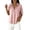 A-Red166, variant on Women's T-Shirts Collared Neck Snap Button Front Elbow-Length Sleeve Tees Solid Color Short Sleeve Basic Holiday Top
