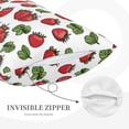 thumbnail image 3 of Lsque Hand Drawn Strawberry Pattern Pillow Case – Soft & Cozy Throw Pillow Cover, Hypoallergenic Cushion Case for Sleeping Women with Envelope Closure-20"x30", 3 of 6